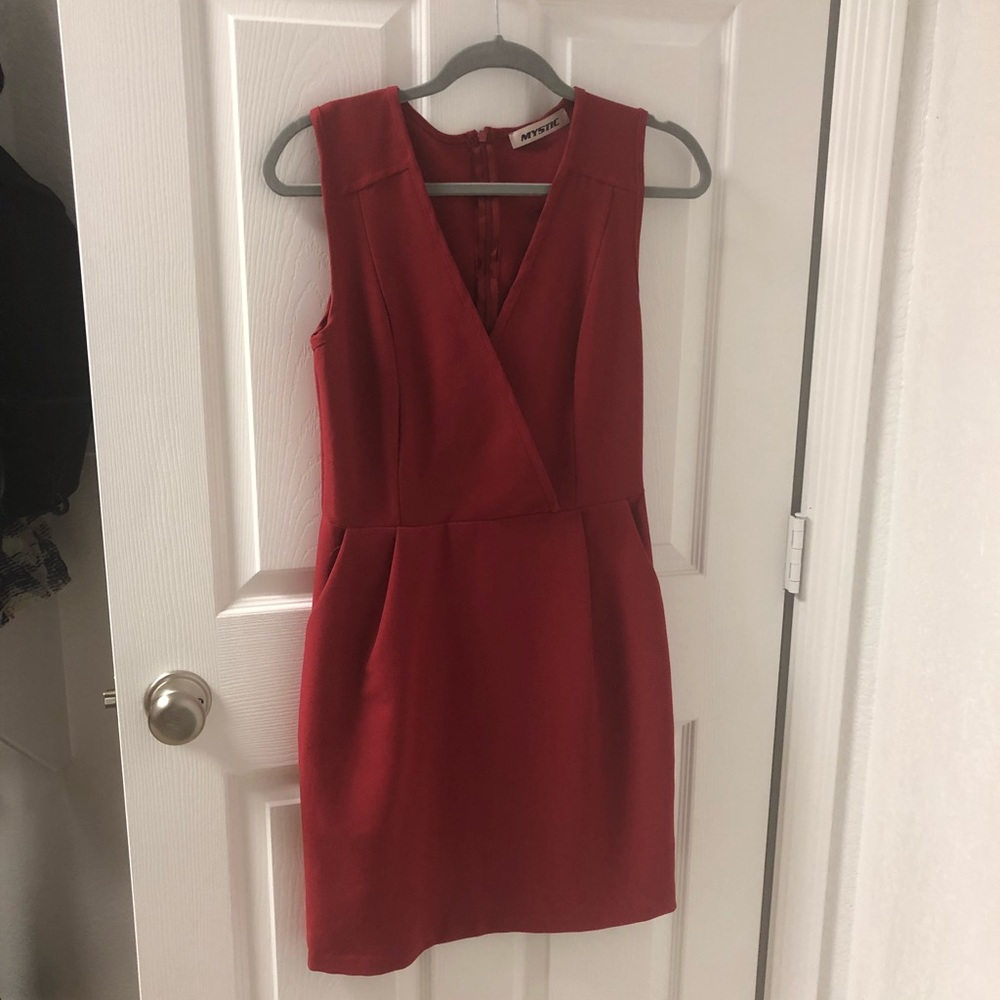 Mystic Red Pleat Dress - No Wrinkling!